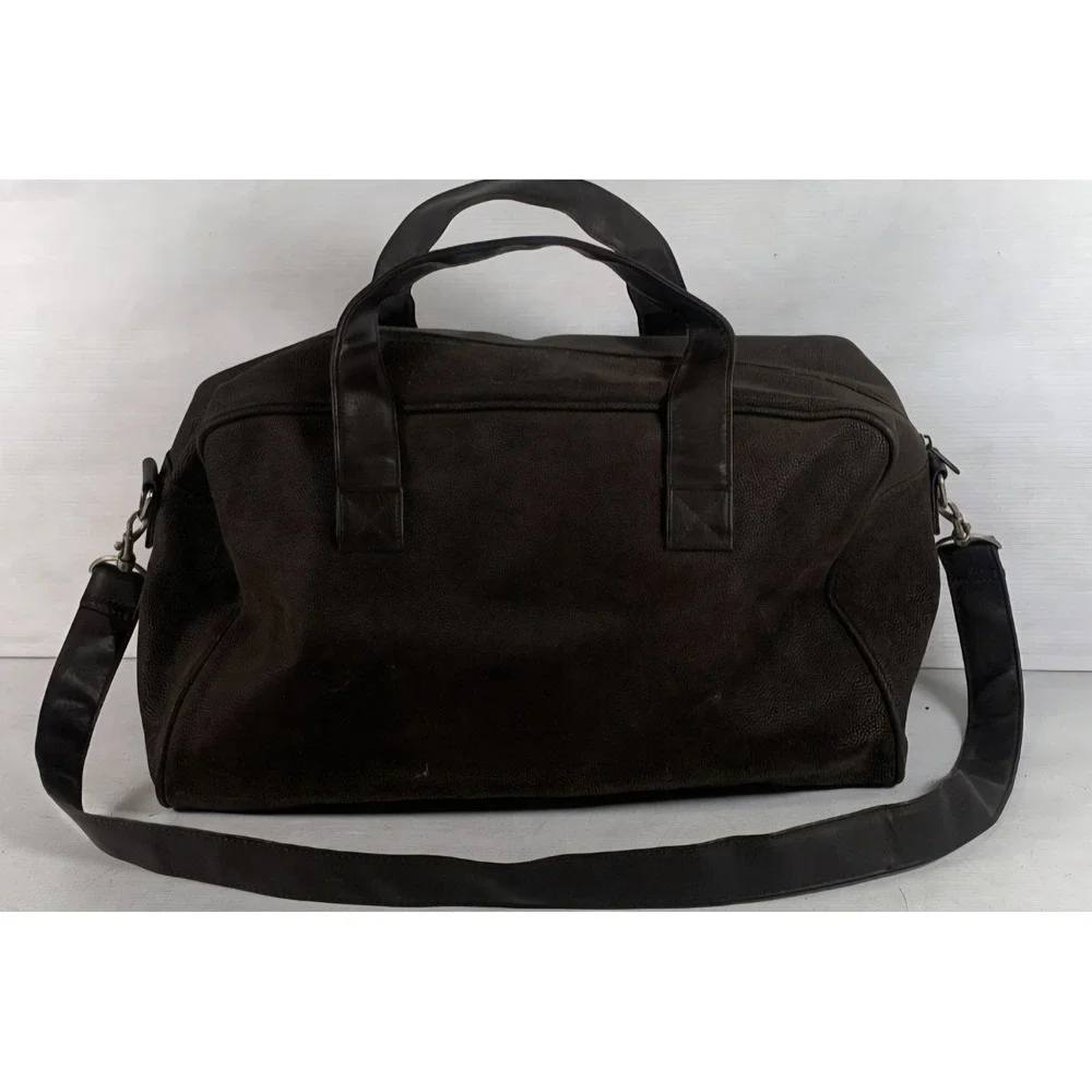 Lagerfeld Vintage Duffle Bag Dark Brown Textured Weekender Travel Bag Unisex
